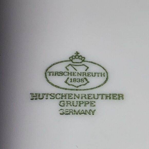 Vintage Tirschenreuth 1838 Germany Gold Trim Hand Painted Porcelain Dish & Plate - Picture 5 of 13